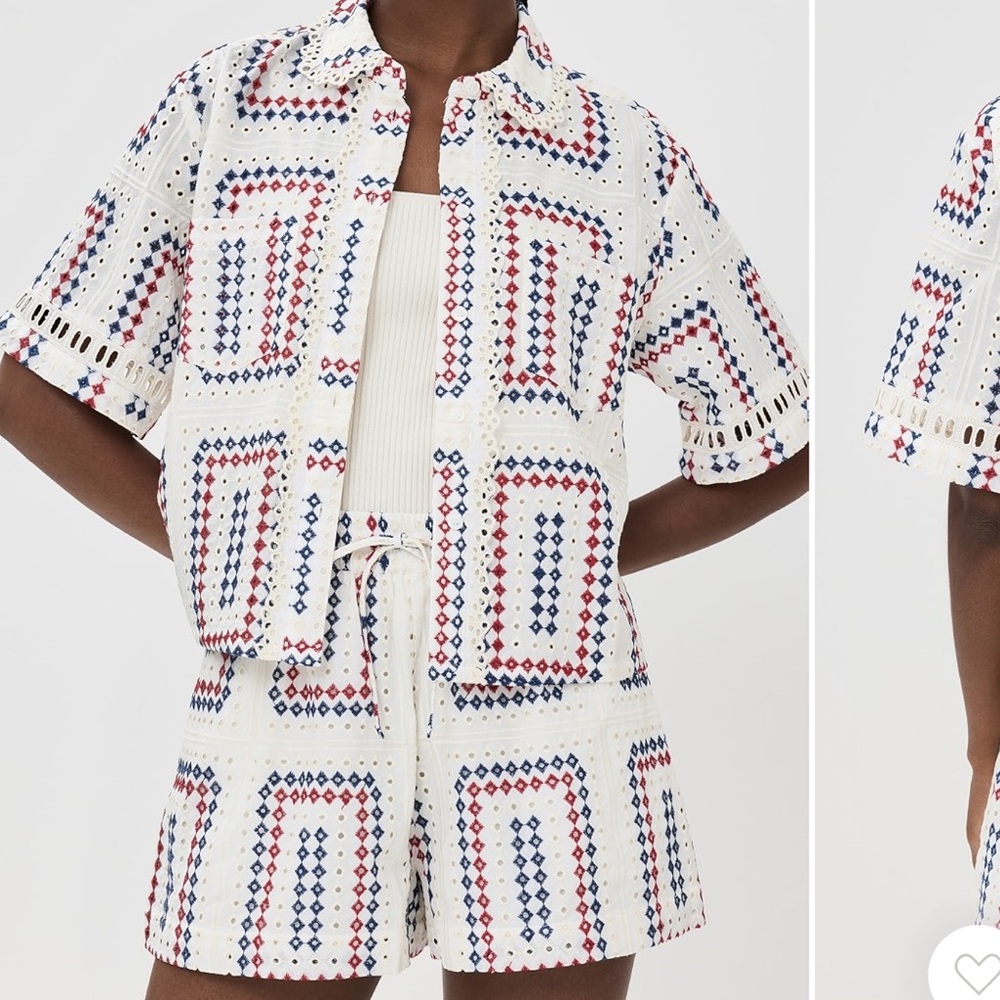 Hill House Audrey Shorts Geo Eyelet